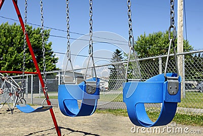Empty baby swings