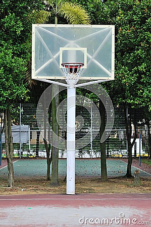 Empty basketball court