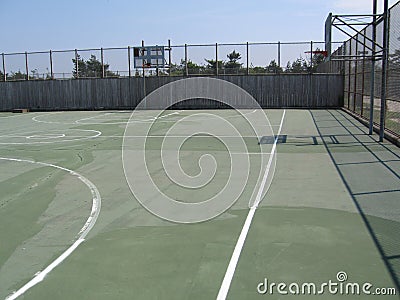 Empty basketball court