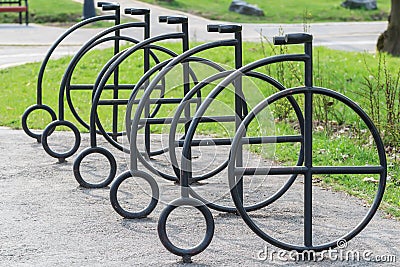 Empty bicycle parking bay