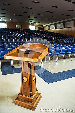 Empty Blue Theater Seating