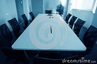 Empty boardroom meeting area