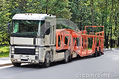 Empty car carrier truck