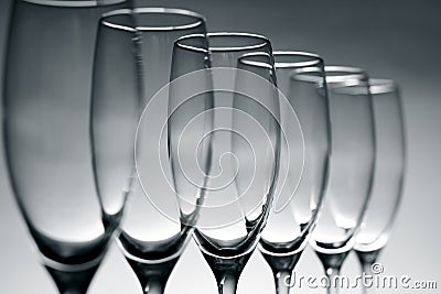 Empty champagne glasses