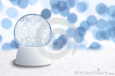 Empty Snow Globe With Blue background