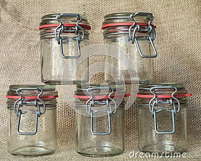 Empty glass jars