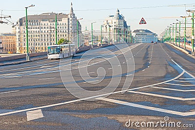 Empty highway in the city center