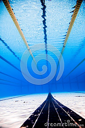 Empty 50m Olympic Outdoor Pool From Underwater