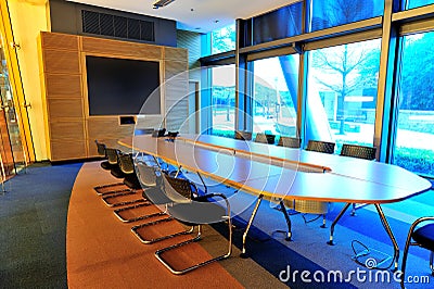 Empty office conference room