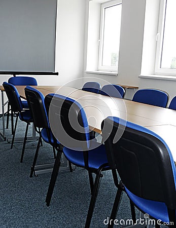 Empty office with table and chairs