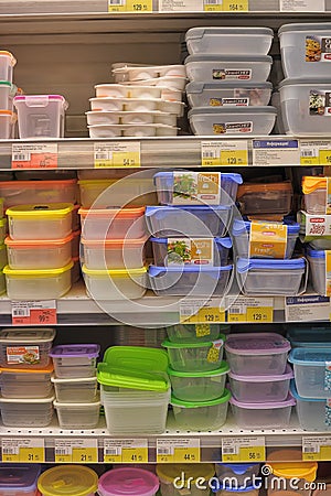 Empty plastic containers