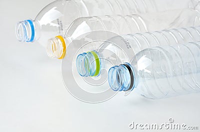 Empty polycarbonate plastic bottles