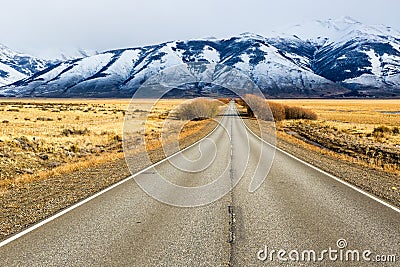 Empty road in El Calafate, Patagonia Argentina