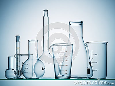 Empty science beakers