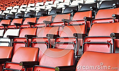 Empty seats at a football stadium
