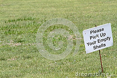 Empty Shells Sign At Shooting Range