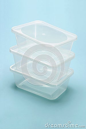 Empty transparent plastic boxes