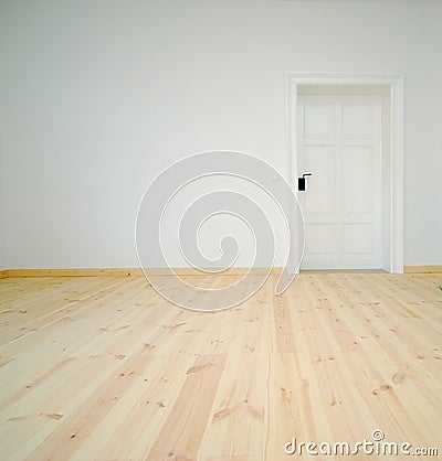 Empty White Room with Door