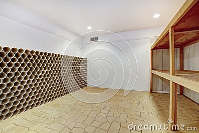 Empty wine cellar