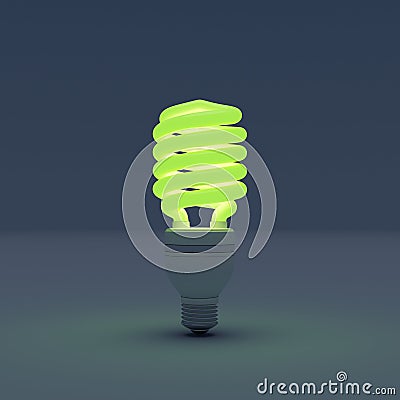 Energy saving light bulb on blue background