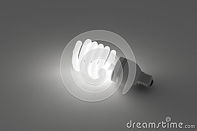 Energy saving light bulb, save energy light on