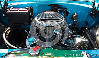 Engine in antique car