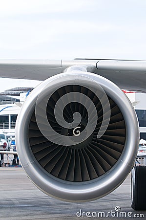 Engine of passenger airplane