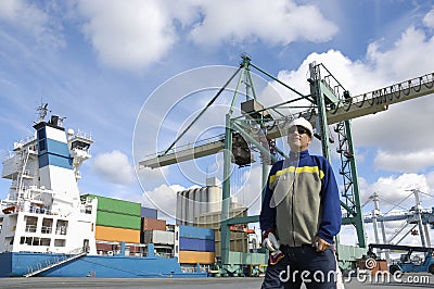 Engineer in a commercial port