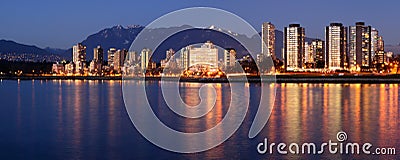 English Bay highrises at dusk