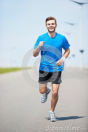 Enjoying his daily jog.