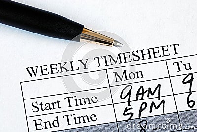 Enter the weekly time sheet