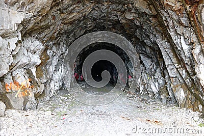 The entrance to an abandoned mine