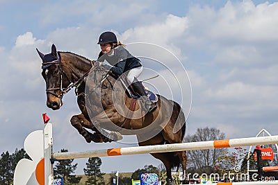 Equestrian Horse Girl Jumping