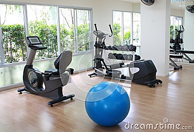 Equipment in fitness room