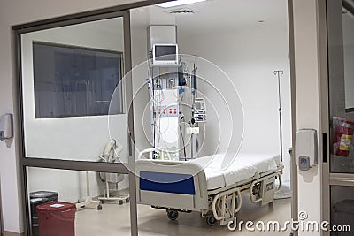 Equipped hospital room