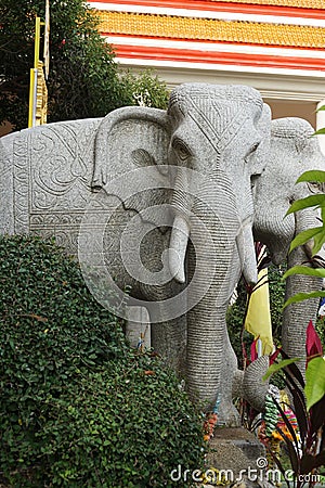 Erawan elephant or three elephants head statue