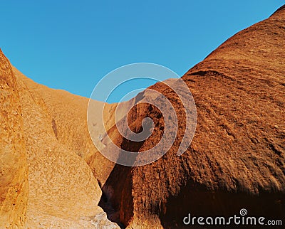 Erosion of the rocks in the red center