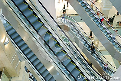 Escalators at the mall