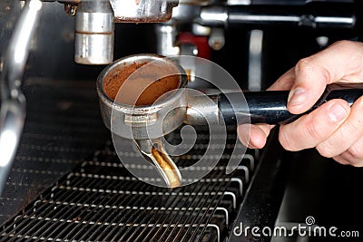 Espresso machine, making coffee