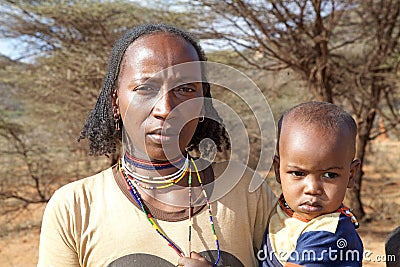 African woman and child
