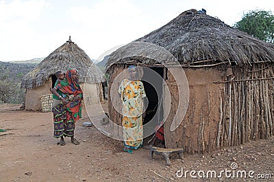 African village and women