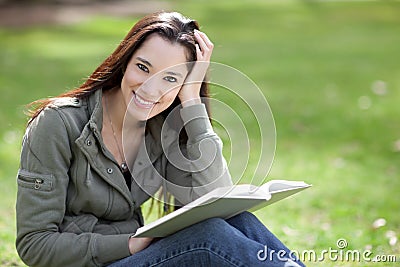 Ethnic college student studying