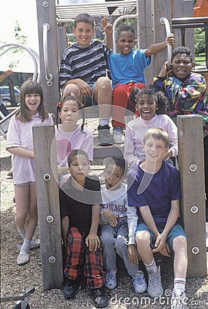 Ethnically diverse group of children