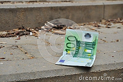 Eur banknote, money lose