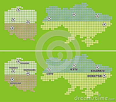 Euro 2012 - map of polish and ukrainian