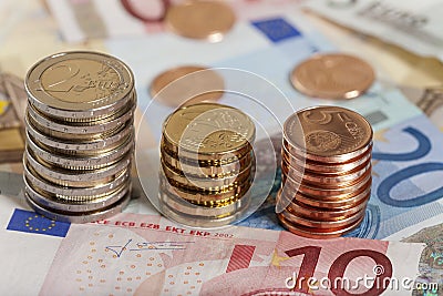 Euro Coins and bills