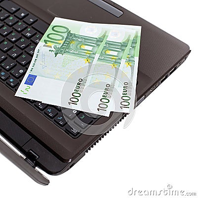 Euro on laptop