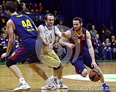 Euroleague basketball game Budivelnik Kyiv vs FC Barcelona