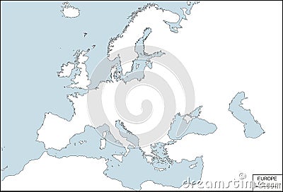 Europe - contour map, vector illustration