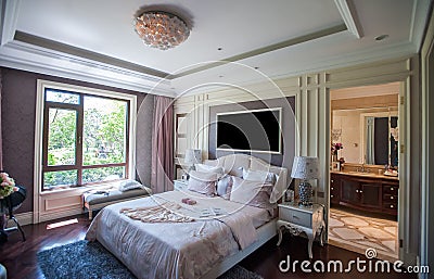 European bedroom in a mansion